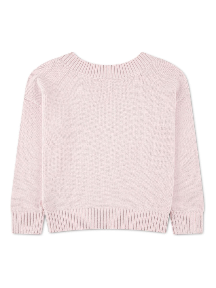 Abercrombie & Fitch Pink Heart Print Off Shoulder Knitted Jumper - Image 2 of 3 Abercrombie & Fitch Pink Heart Print Off Shoulder Knitted Jumper - Image 2 of 3
