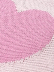 Abercrombie & Fitch Pink Heart Print Off Shoulder Knitted Jumper - Image 3 of 3