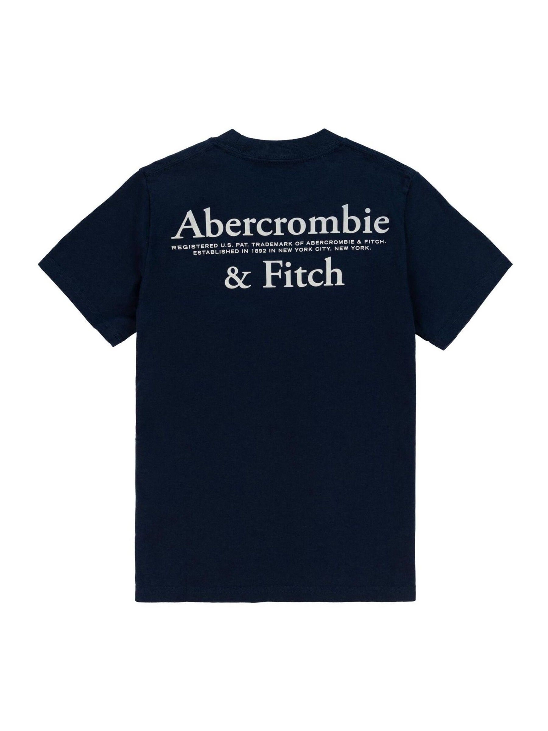廃盤新品未使用Abercrombie & Fitch BLUE Buy Abercrombie & Fitch Blue Back Print Logo Graphic Short Sleeve