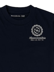 Abercrombie & Fitch Blue Back Print Logo Graphic Short Sleeve T-Shirt - Image 4 of 4