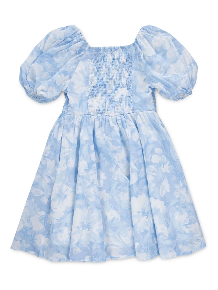 Abercrombie & Fitch Blue Emerson Gauze Puff Sleeve Dress - Image 2 of 3 Abercrombie & Fitch Blue Emerson Gauze Puff Sleeve Dress - Image 2 of 3