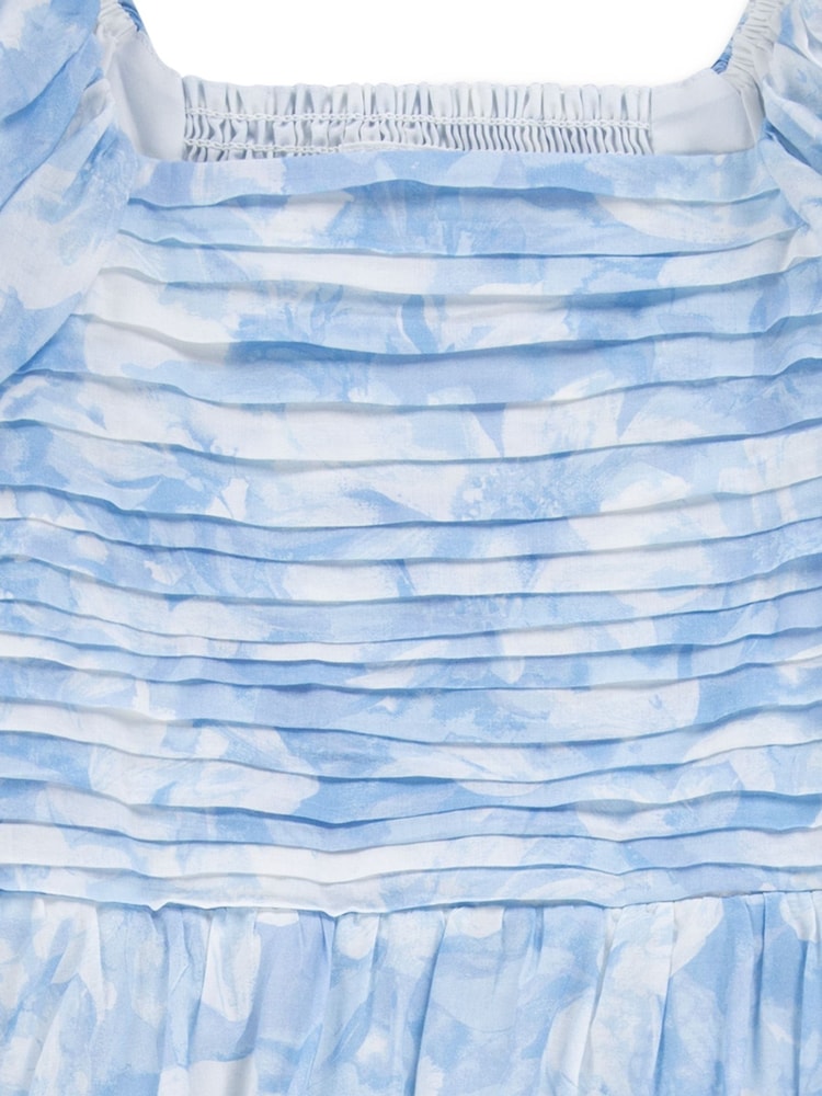 Abercrombie & Fitch Blue Emerson Gauze Puff Sleeve Dress - Image 3 of 3 Abercrombie & Fitch Blue Emerson Gauze Puff Sleeve Dress - Image 3 of 3