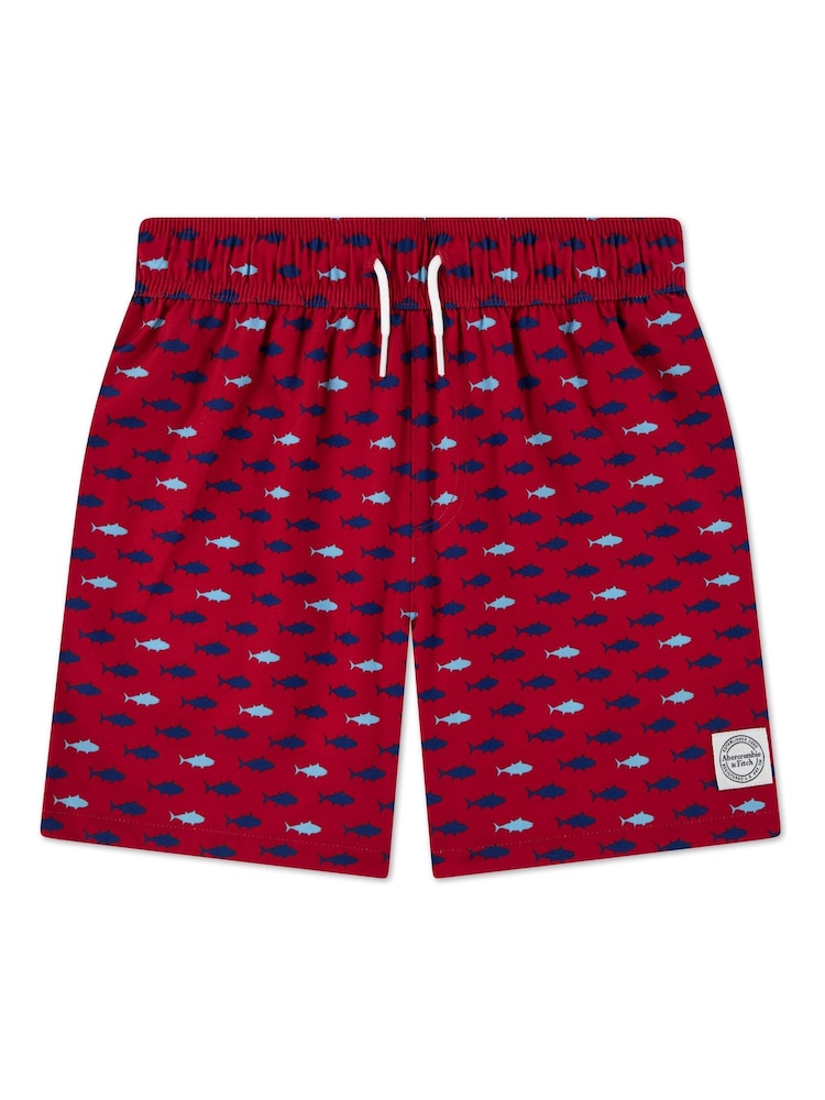 Rot - Abercrombie & Fitch Printed Swim Shorts - Bild 1 von 4