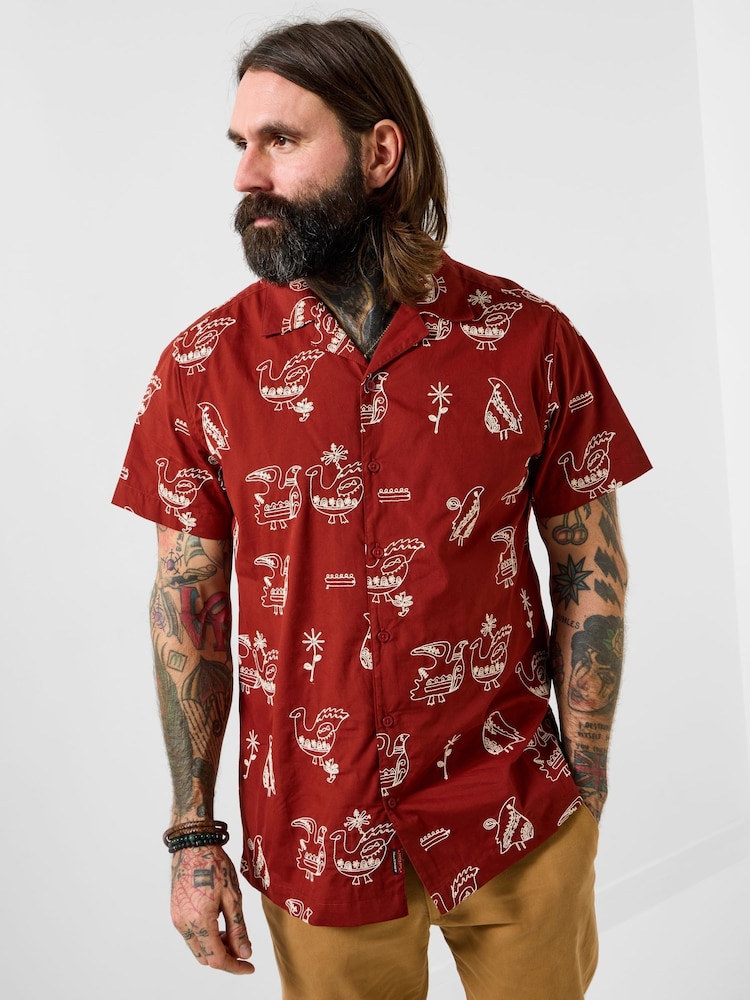 Joe Browns Brown Embroidered Bird Shirt - Image 2 of 7