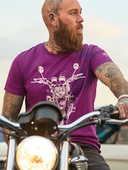Joe Browns Purple Sketchy Bike T-Shirt - Image 2 of 7