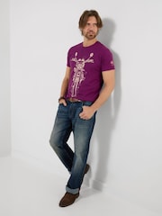 Joe Browns Purple Sketchy Bike T-Shirt - Image 3 of 7