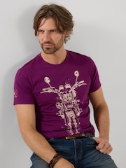 Joe Browns Purple Sketchy Bike T-Shirt - Image 5 of 7