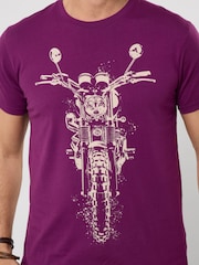 Joe Browns Purple Sketchy Bike T-Shirt - Image 6 of 7