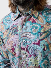 Joe Browns Purple Brilliant Bold Paisley Shirt - Image 5 of 6