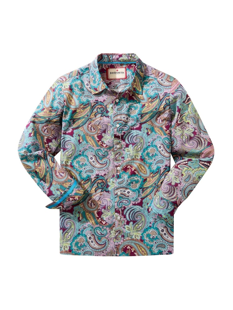 Joe Browns Purple Brilliant Bold Paisley Shirt - Image 6 of 6