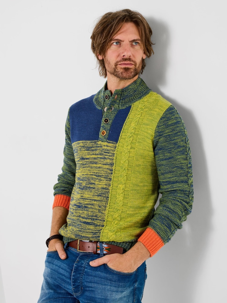 Joe Browns Green Crazy Colour Funnel Knit Jumper - Image 1 of 6
