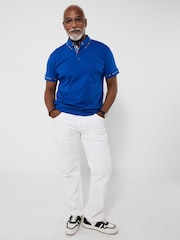 Joe Browns Blue Dapper Double Collar Polo Shirt - Image 3 of 5