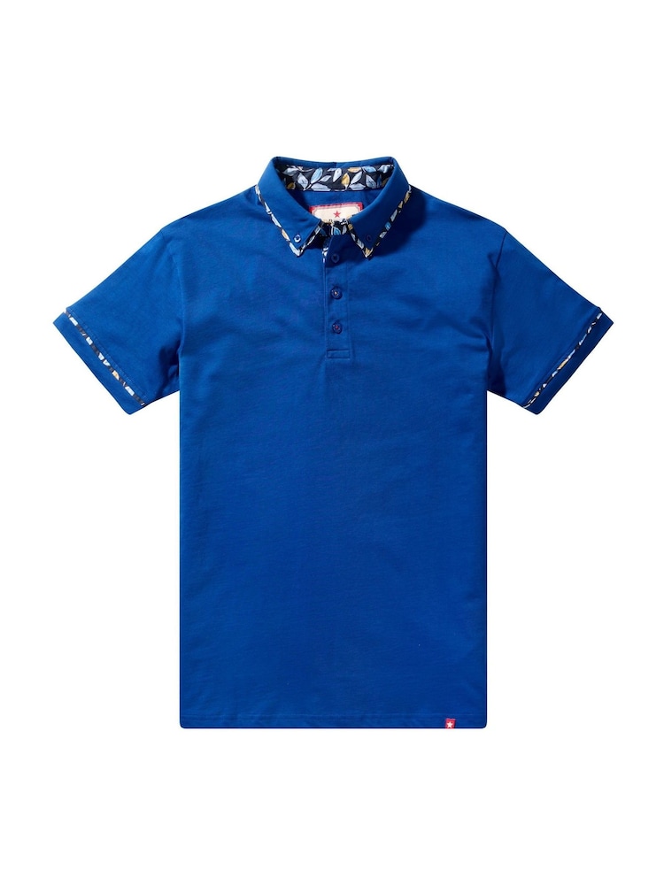 Joe Browns Blue Dapper Double Collar Polo Shirt - Image 5 of 5