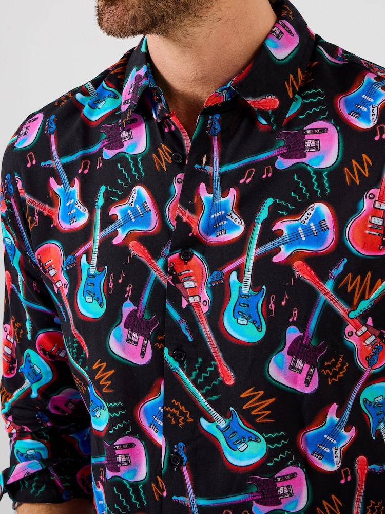 Joe Browns Black Funky Guitar Long Sleeve Shirt - Image 2 of 5