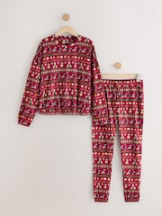 Burgundy Red Wallace and Gromit Matching Family Christmas Long Sleeve Pyjamas - Image 14 of 16