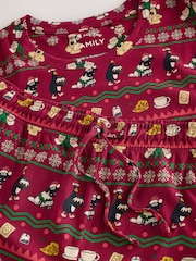 Burgundy Red Wallace and Gromit Matching Family Christmas Long Sleeve Pyjamas - Image 16 of 16