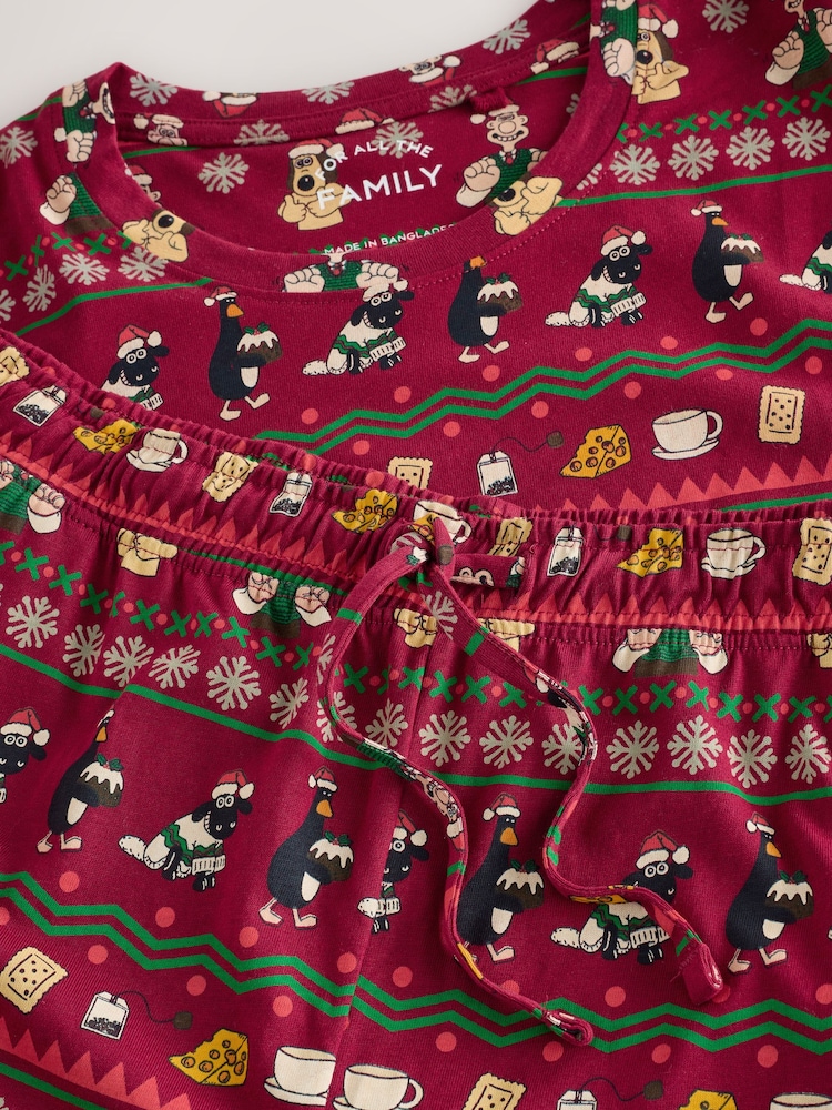 Burgundy Red Wallace and Gromit Matching Family Christmas Long Sleeve Pyjamas - Image 16 of 16 Burgundy Red Wallace and Gromit Matching Family Christmas Long Sleeve Pyjamas - Image 16 of 16