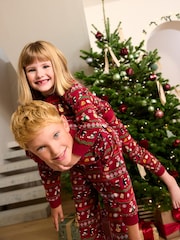Burgundy Red Wallace and Gromit Matching Family Christmas Long Sleeve Pyjamas - Image 6 of 16