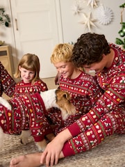 Burgundy Red Wallace and Gromit Matching Family Christmas Long Sleeve Pyjamas - Image 9 of 16