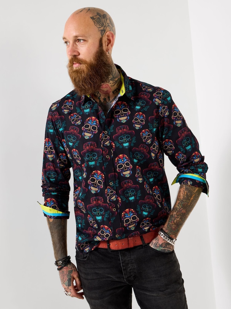 Joe Browns Black Sensational Skull Shirt - Image 2 of 8