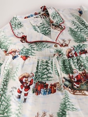 Ecru Santa Matching Family Christmas Flannel Button Through Pyjamas - Image 7 of 7