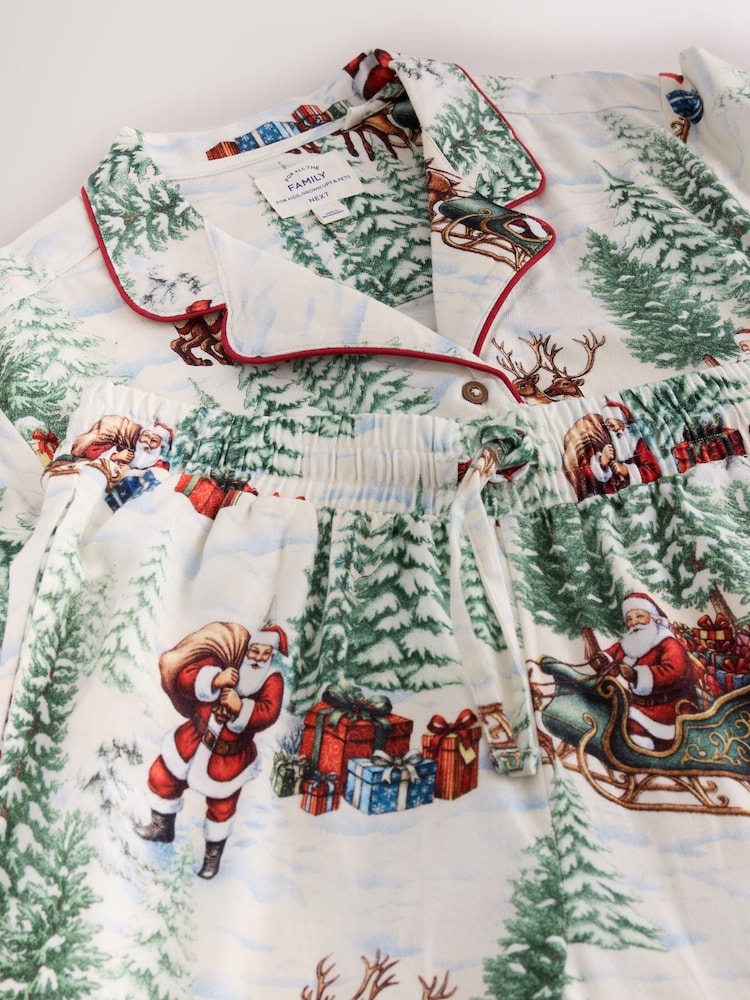 Ecru Santa Matching Family Christmas Flannel Button Through Pyjamas - Image 7 of 7 Ecru Santa Matching Family Christmas Flannel Button Through Pyjamas - Image 7 of 7