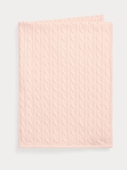Polo Ralph Lauren Pink Cotton Cable Knit Newborn Blanket - Image 1 of 2