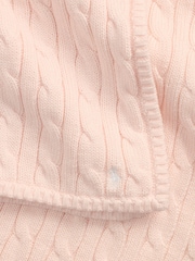 Polo Ralph Lauren Pink Cotton Cable Knit Newborn Blanket - Image 2 of 2