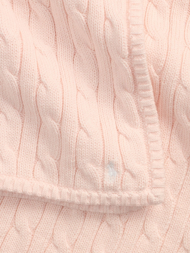 Polo Ralph Lauren Pink Cotton Cable Knit Newborn Blanket - Image 2 of 2