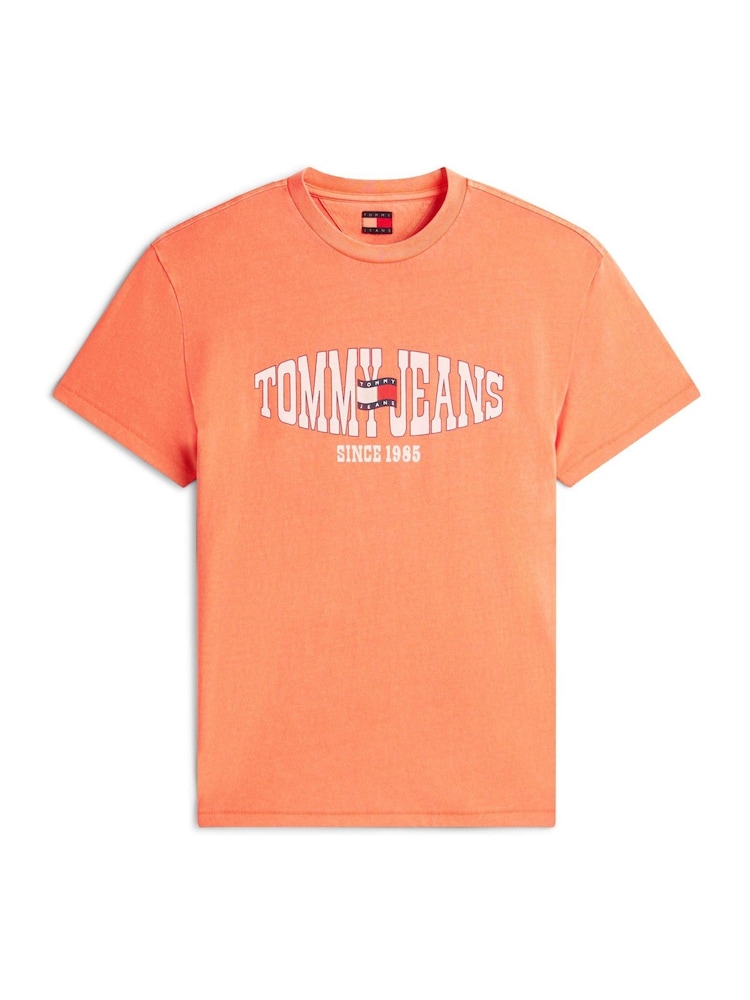 Tommy Jeans Orange Wavy Flag Jersey T-Shirt - Image 5 of 5 Tommy Jeans Orange Wavy Flag Jersey T-Shirt - Image 5 of 5