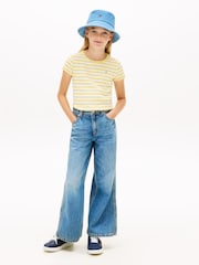 Galben - Tommy Hilfiger Essential Ruffle Extra Slim Ribbed Top - Imaginea 2 din 5