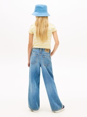 Galben - Tommy Hilfiger Essential Ruffle Extra Slim Ribbed Top - Imaginea 3 din 5