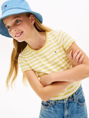 Galben - Tommy Hilfiger Essential Ruffle Extra Slim Ribbed Top - Imaginea 4 din 5