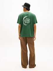 Tommy Jeans Green Circular Back Logo Relaxed T-Shirt - Image 3 of 5