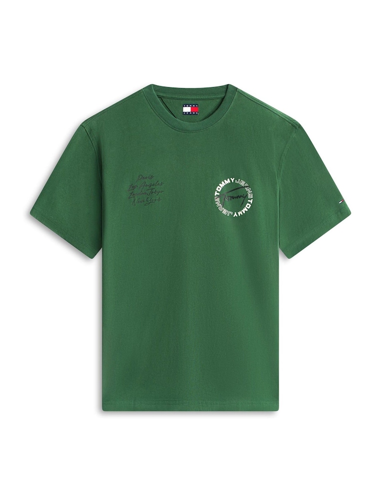 Tommy Jeans Green Circular Back Logo Relaxed T-Shirt - Image 5 of 5