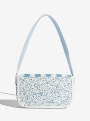 Love & Roses Blue Cherry Gingham Hand Beaded Shoulder Bag - Image 5 of 7