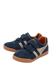 Gola Blue Kids Harrier Strap Suede Strap Trainers - Image 2 of 4