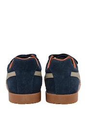 Gola Blue Kids Harrier Strap Suede Strap Trainers - Image 3 of 4