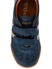 Gola Blue Kids Harrier Strap Suede Strap Trainers - Image 4 of 4