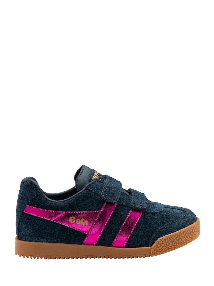 Gola Blue Harrier Glitz Strap Suede Trainers - Image 1 of 4 Gola Blue Harrier Glitz Strap Suede Trainers - Image 1 of 4