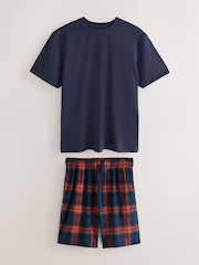 Navy Cosy Short Sleeve Jersey Pyjamas Set - Image 1 of 5