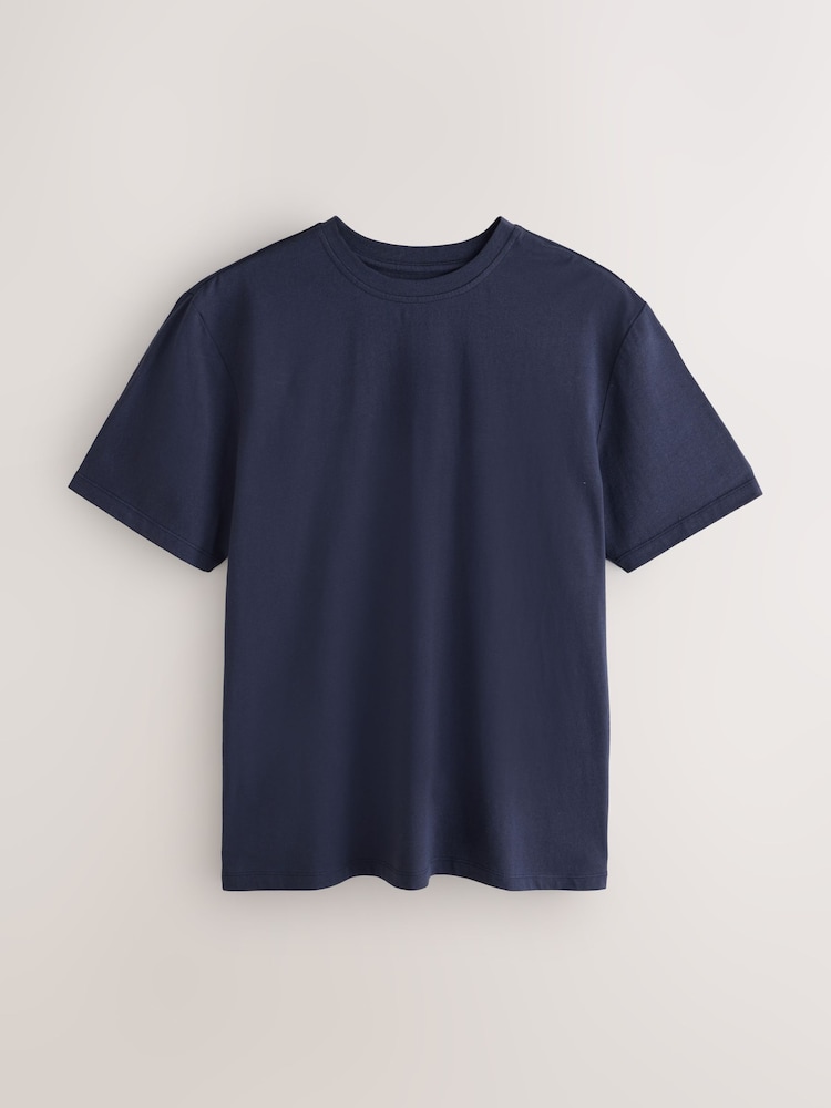 Navy Cosy Short Sleeve Jersey Pyjamas Set - Image 2 of 5 Navy Cosy Short Sleeve Jersey Pyjamas Set - Image 2 of 5