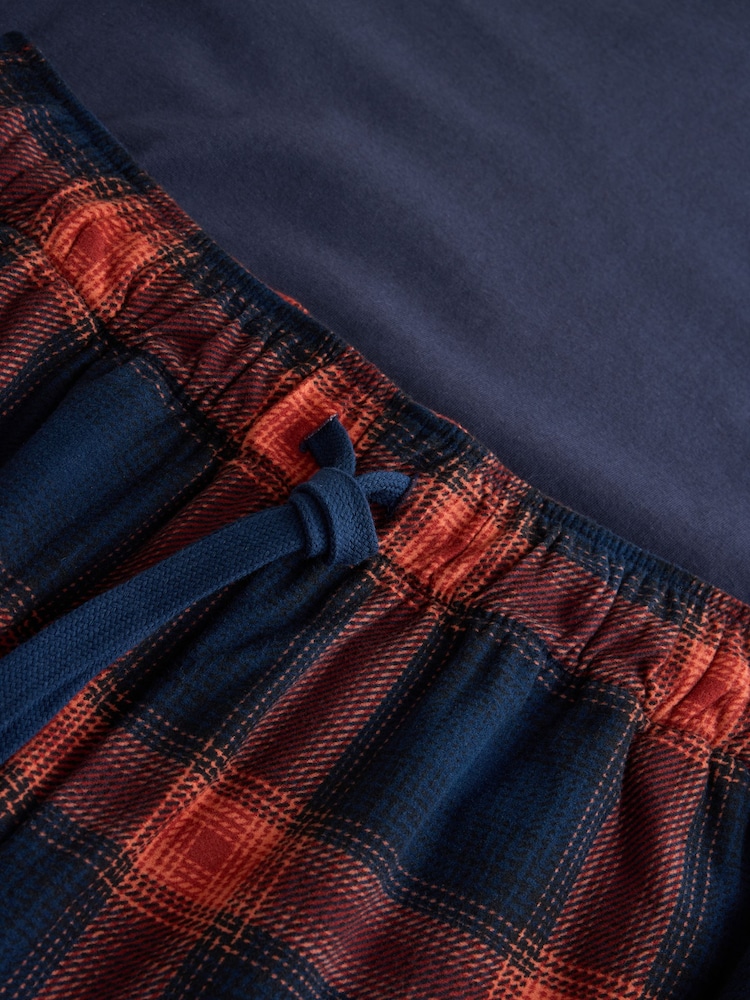 Navy Cosy Short Sleeve Jersey Pyjamas Set - Image 5 of 5 Navy Cosy Short Sleeve Jersey Pyjamas Set - Image 5 of 5