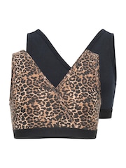 ONLY KIDS Black Reversible Logo Tops 2 Pack - Image 2 of 2