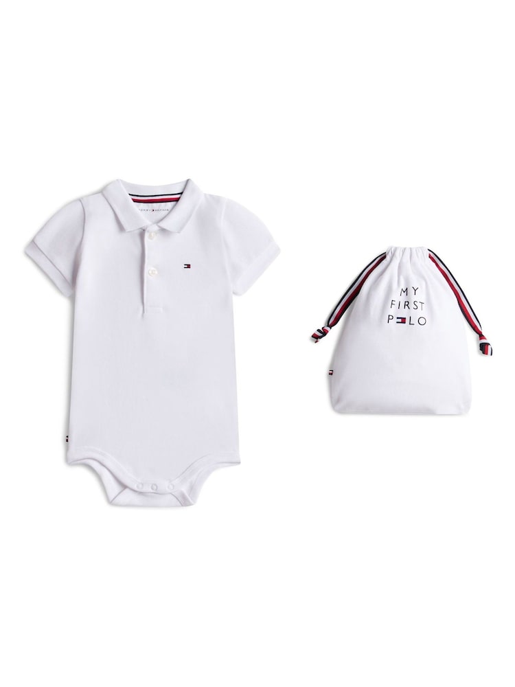 Tommy Hilfiger White Essential Polo Shirt Bodysuit Gift Set - Image 1 of 2