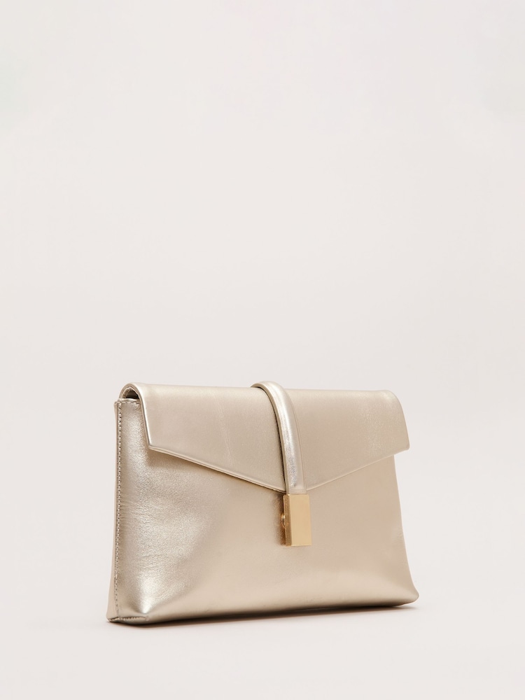 Phase Eight Metallic Leather Clutch Bag - Image 2 of 7