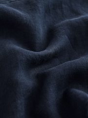 Navy 100% Linen N. Premium Long Sleeve Shirt - Image 9 of 9