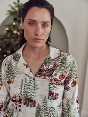 Ecru Santa Matching Family Christmas Flannel Nightshirt - Image 4 of 7