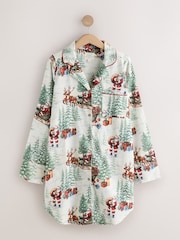 Ecru Santa Matching Family Christmas Flannel Nightshirt - Image 5 of 7