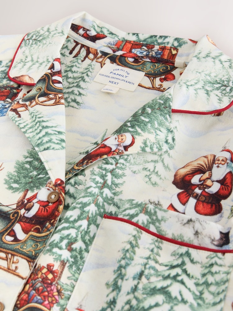 Ecru Santa Matching Family Christmas Flannel Nightshirt - Image 7 of 7 Ecru Santa Matching Family Christmas Flannel Nightshirt - Image 7 of 7